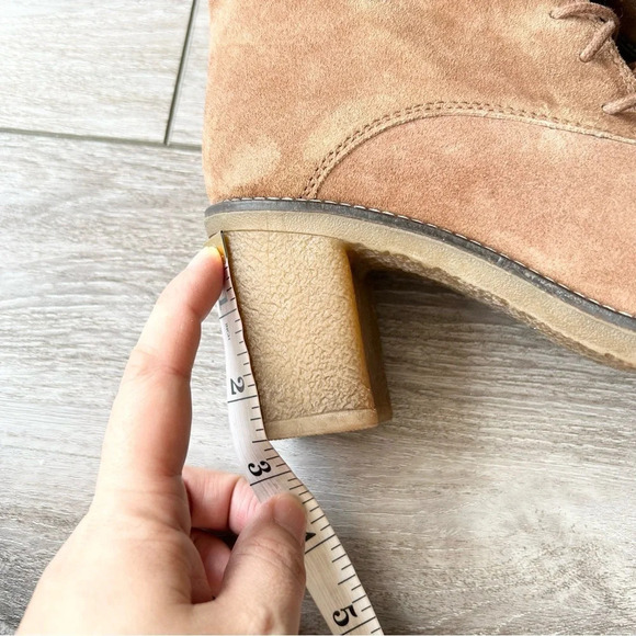 Locale  Tan Suede Leather Lace Up Ankle Boots Made in Portugal - Picture 14 of 14